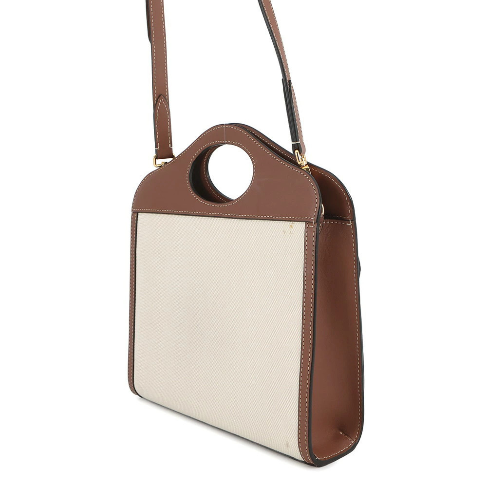 Burberry Handbag Pocket Bag Canvas Leather - Picture 2 of 12